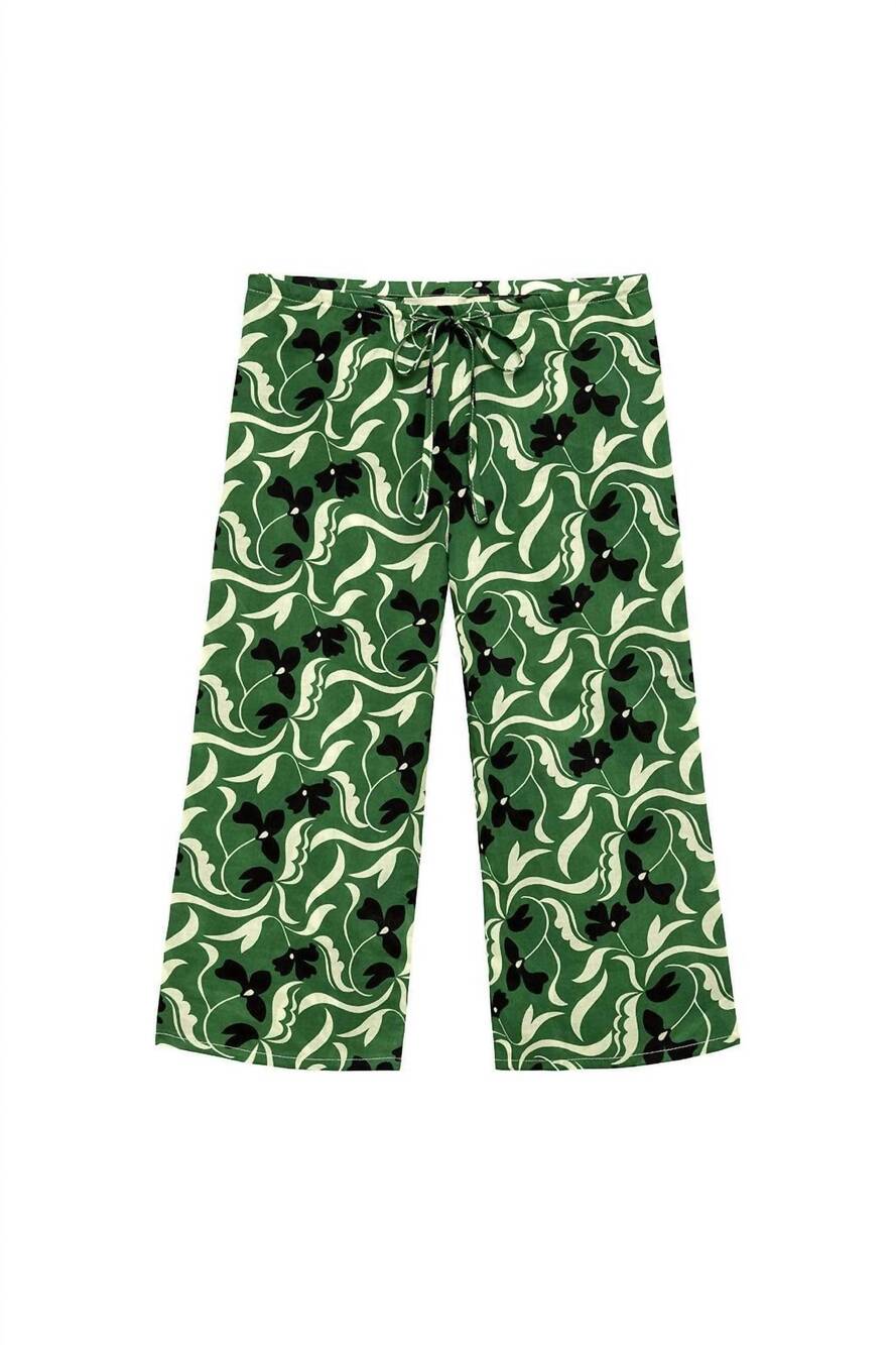 NEW MONTCE girl's mini drawstring wide leg pant in veronica floral